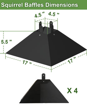 Queension guard for 4x4 posts protects feeders in open spaces.