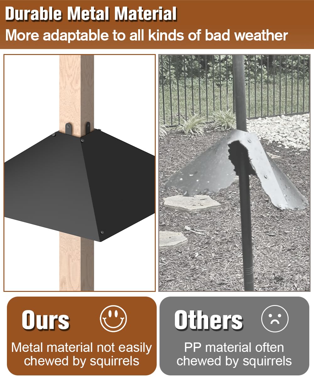 Queension weatherproof finish resists rain and snow to protect feeders year-round.