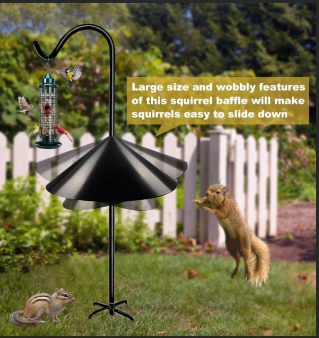 Queension squirrel guard stopper on outdoor hooks deters intruders