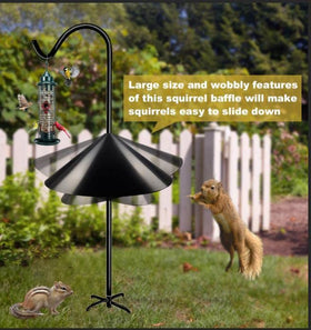 Queension squirrel guard stopper on outdoor hooks deters intruders