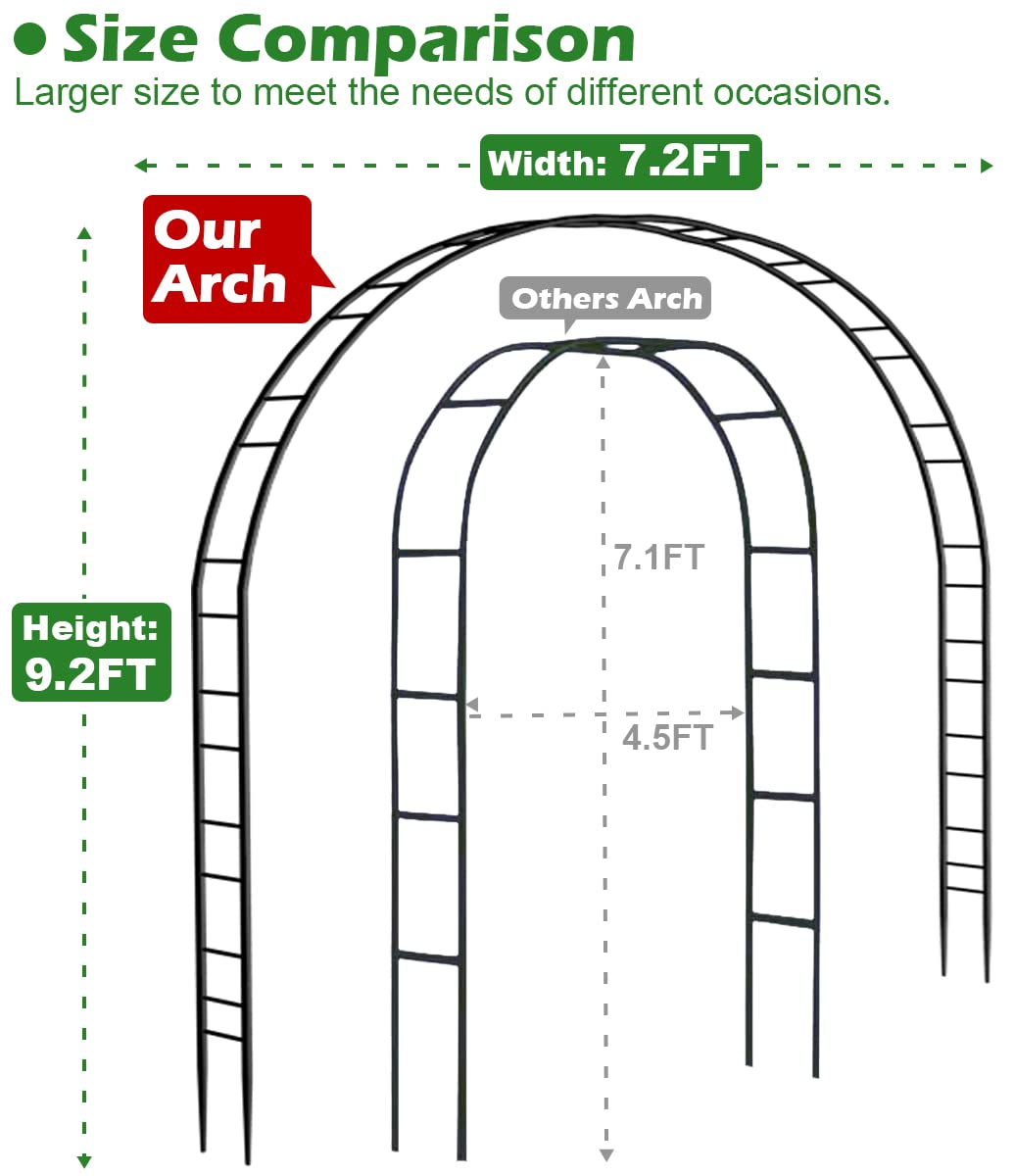 Queension wedding-arch outdoor sturdy frosted steel tubes for enduring use.