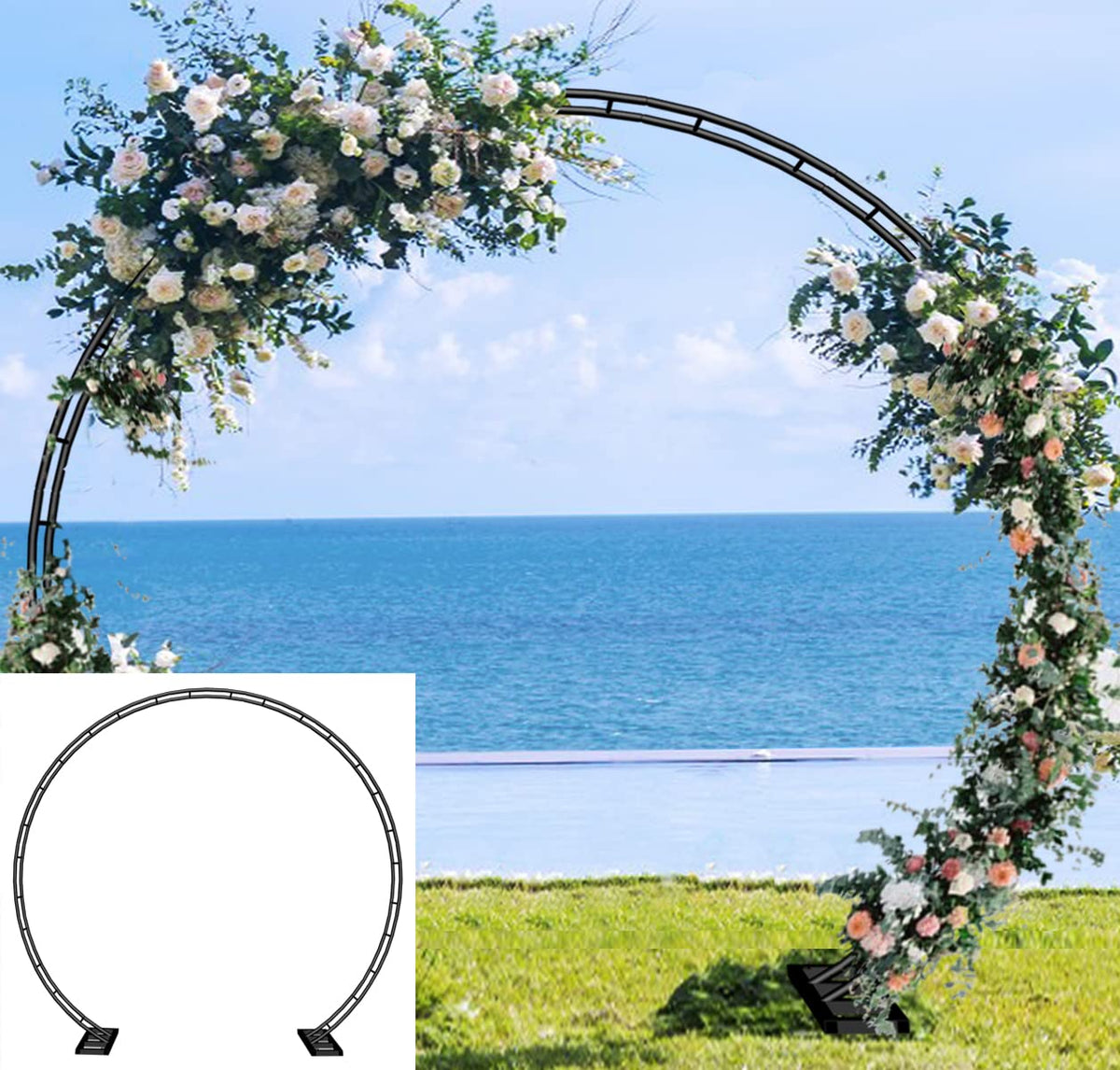 Queension wedding arch tubes form a sturdy backdrop frame for ceremonies
