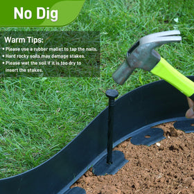 Quibbay black plastic edging creates clean garden borders.