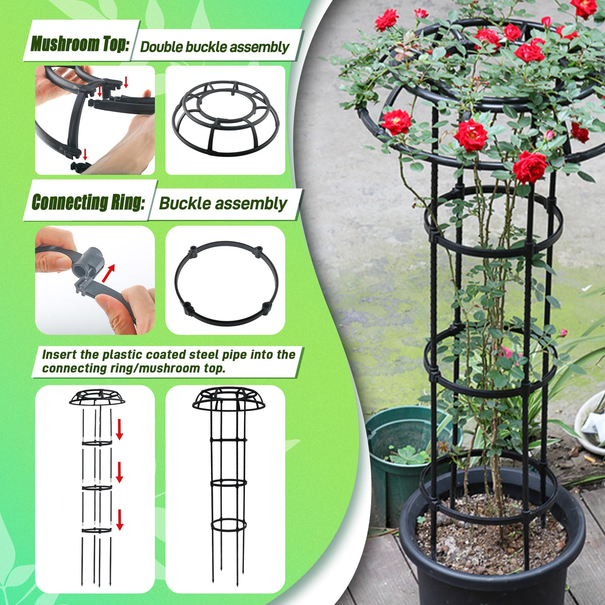 Quibbay climbing-plant support sturdy frame for tomatoes cucumbers and roses