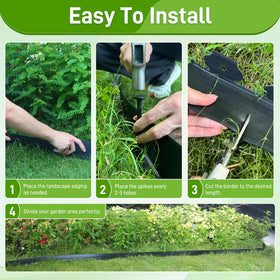 Quibbay edging separates lawns from flower beds for neat landscaping.