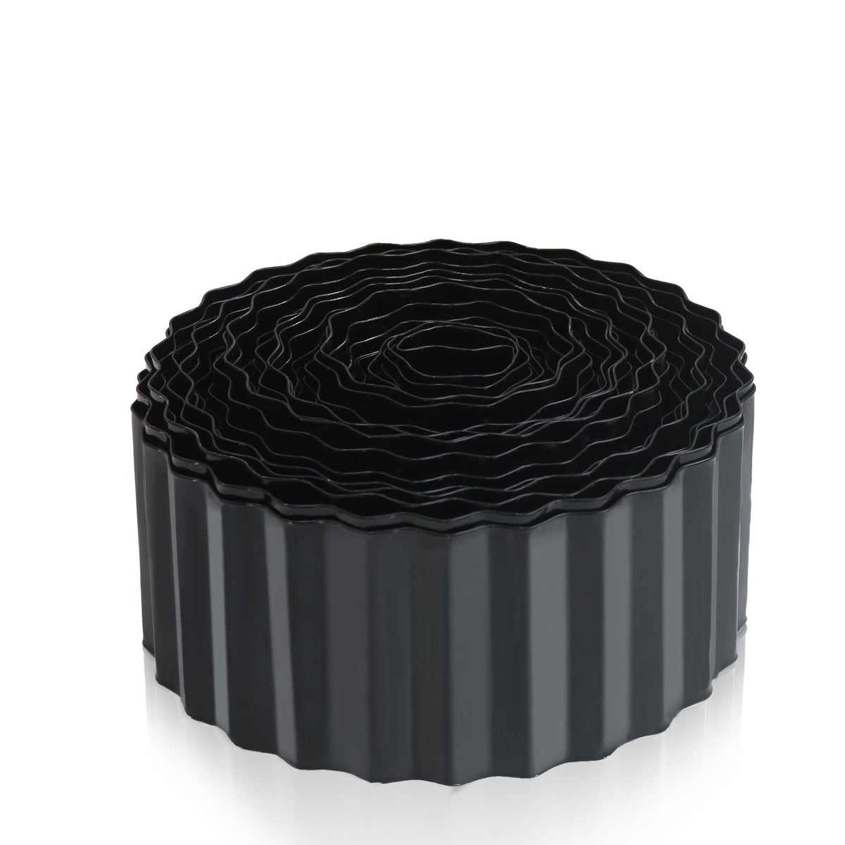 Quibbay metal corrugated edging border in black creates a durable garden bed edge