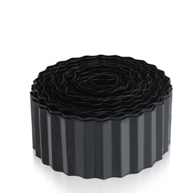 Quibbay metal corrugated edging border in black creates a durable garden bed edge