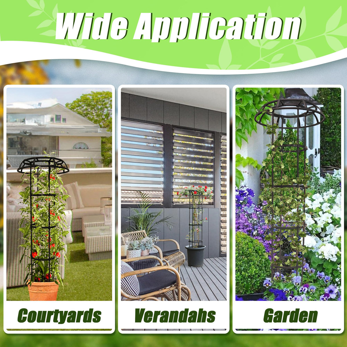 Quibbay garden trellis allows adding decorative lights for night use