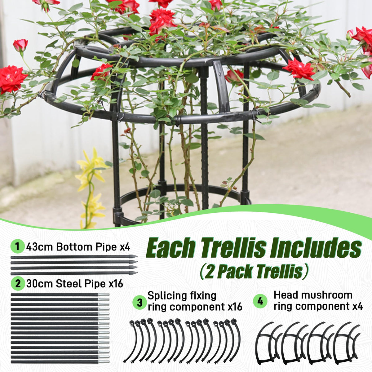 Quibbay outdoor trellis for vegetables and climbing plants in garden