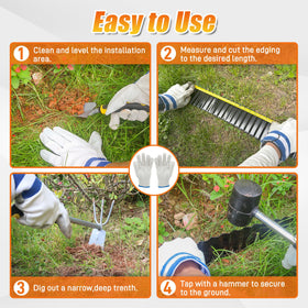 Quibbay edging prevents weed growth and soil erosion in flower beds and borders.