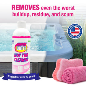 Quick N Brite cloth wipe demonstrates easy interior tub cleaning.