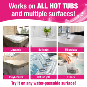 Quick N Brite sponge scrub used for tougher stains on hot tub surfaces.