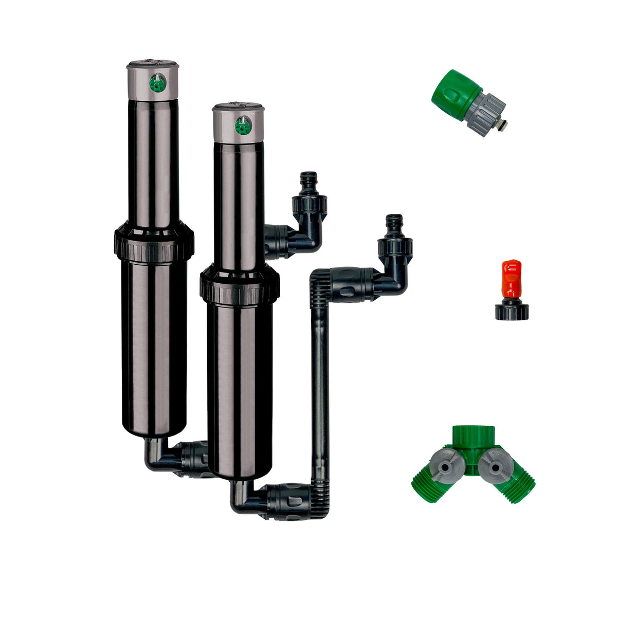 Quick-Snap in-ground sprinkler pops up for efficient lawn irrigation.