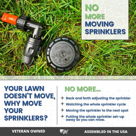 Quick-Snap sprinkler pops up with water pressure for watering.