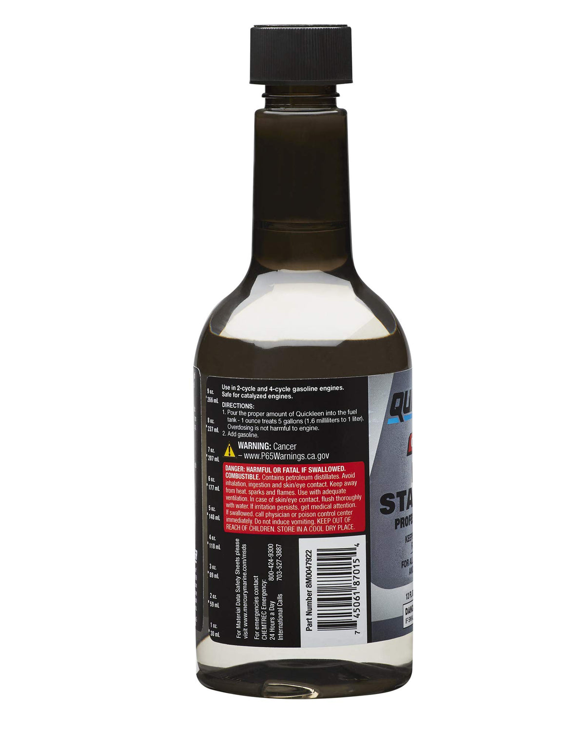 Quicksilver Quickstor instruction panel demonstrates safe usage