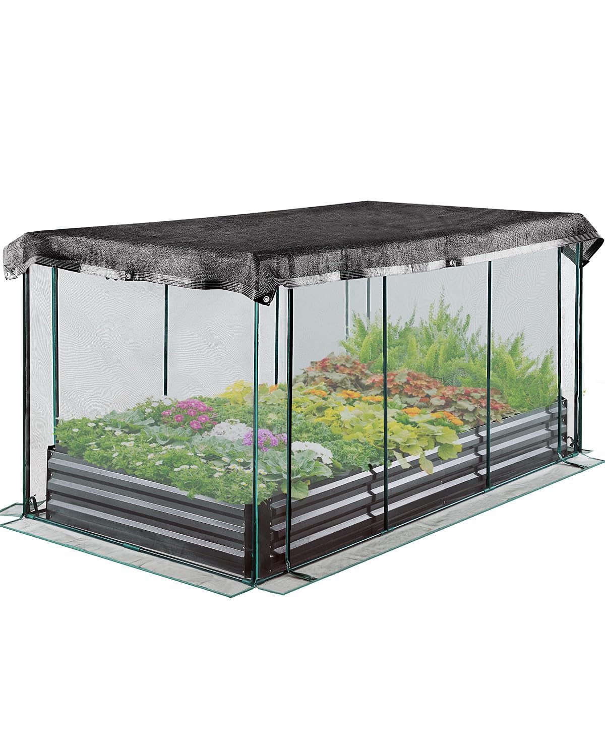 Quictent galvanized raised garden bed crop cage protects vegetables outdoors.