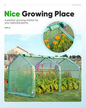 Quictent Mini Greenhouse tear-resistant-pe-cover increases durability under weather.