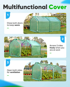 Quictent Mini Greenhouse zippered-door for easy watering and access.