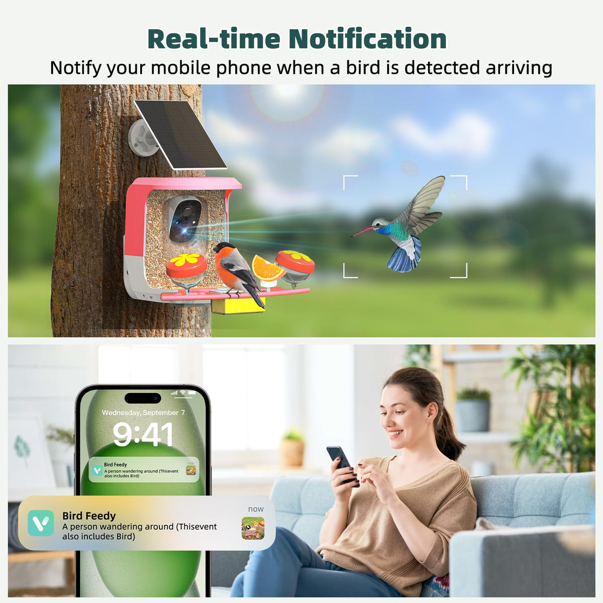 QUICTIGRY AI recognition alerts help you track species visits.