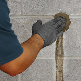 Quikrete Rapid Setting Water Stop Cement during application patches pool and foundation leaks.