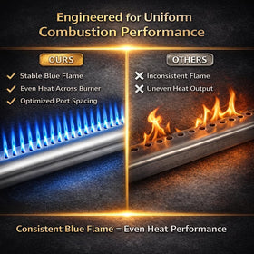 QuliMetal 304 stainless steel burner tubes resist corrosion for long-lasting grill performance.