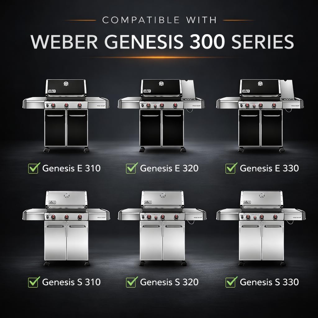 QuliMetal burner tubes with bolts for easy installation on Genesis 300 series.