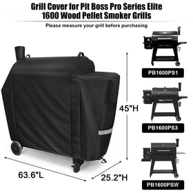 QuliMetal Pit Boss 1600 cover fabric close-up shows durable 600D Oxford material.