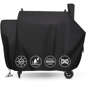 QuliMetal Pit Boss 1600 cover front view highlights custom fit and weatherproof shell.
