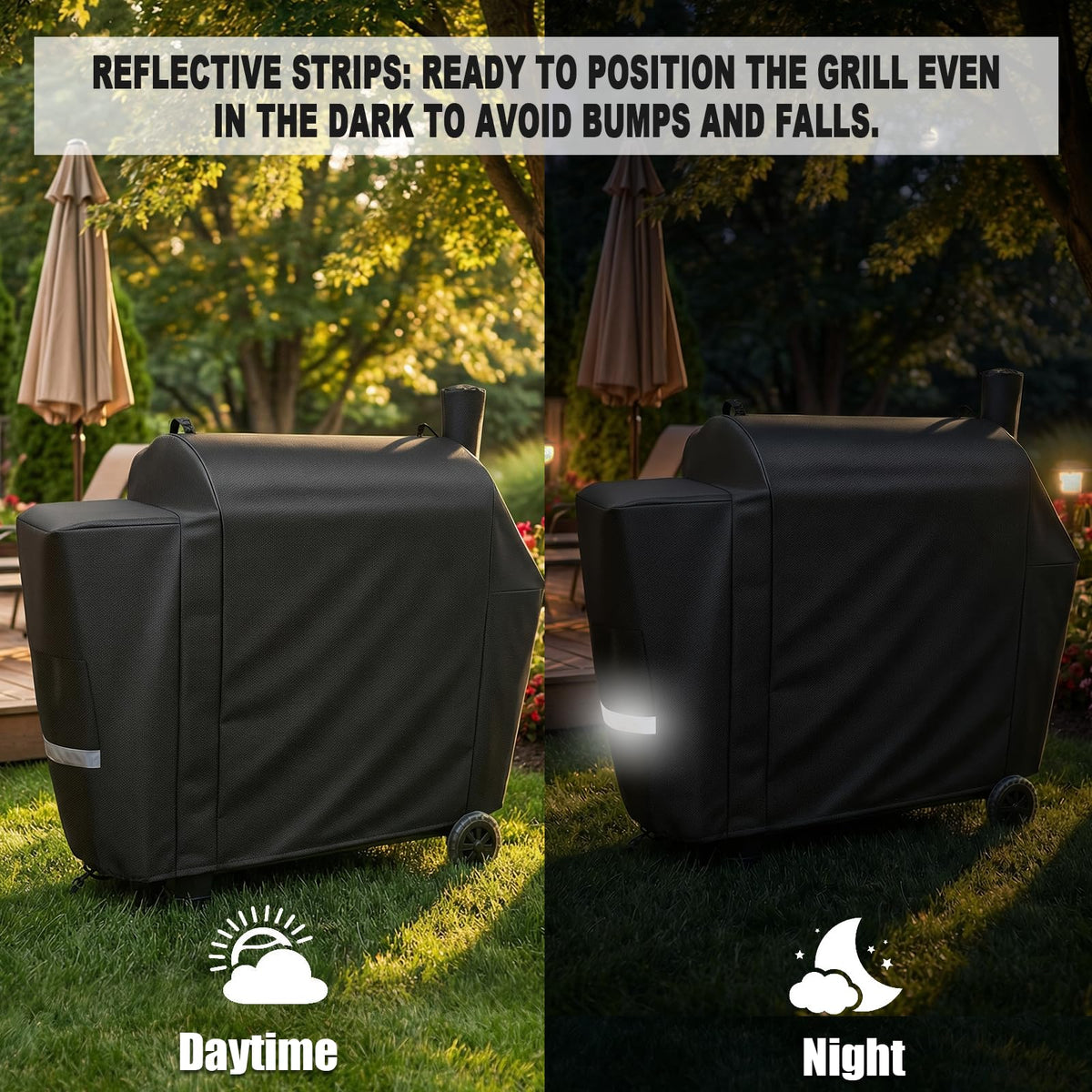 QuliMetal Pit Boss 1600 cover tear resistant stitching withstands strong winds.
