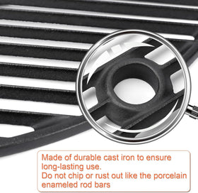 QuliMetal heavy-duty round cast-iron grate delivers consistent heat for reliable searing.
