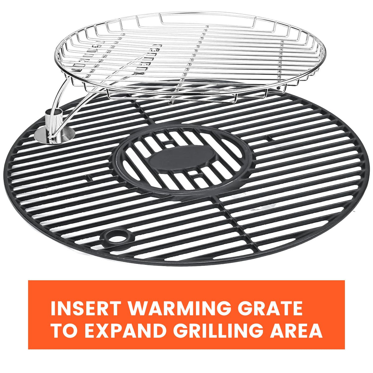 QuliMetal round cast-iron grate for Char-Griller 16620 offers durable heat retention.