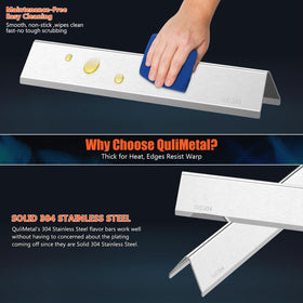 QuliMetal flavor bars illustrate even heat distribution across the grate