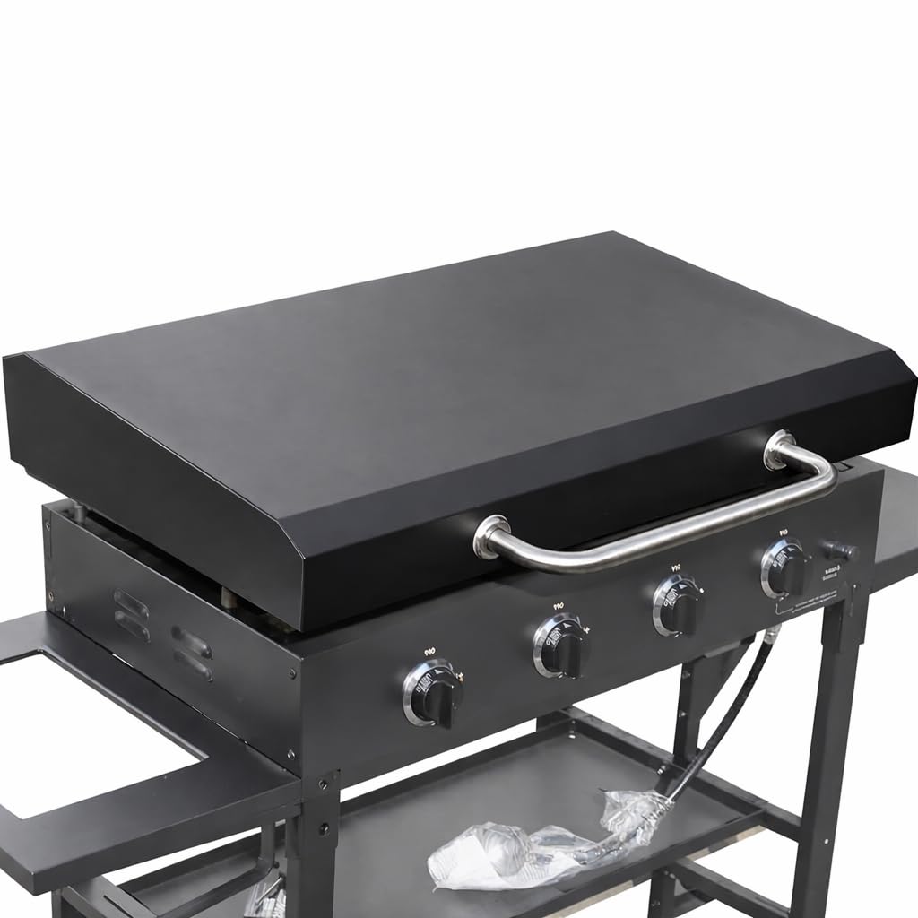 QuliMetal 36in Blackstone griddle cover front view protects the grill while cooking.
