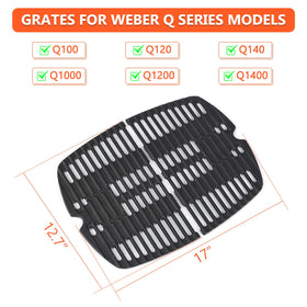 QuliMetal 7644 Weber Q grates showing broad compatibility with Weber Q models.