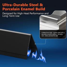 QuliMetal flavorizer bars on Spirit S310 front controls for consistent searing.