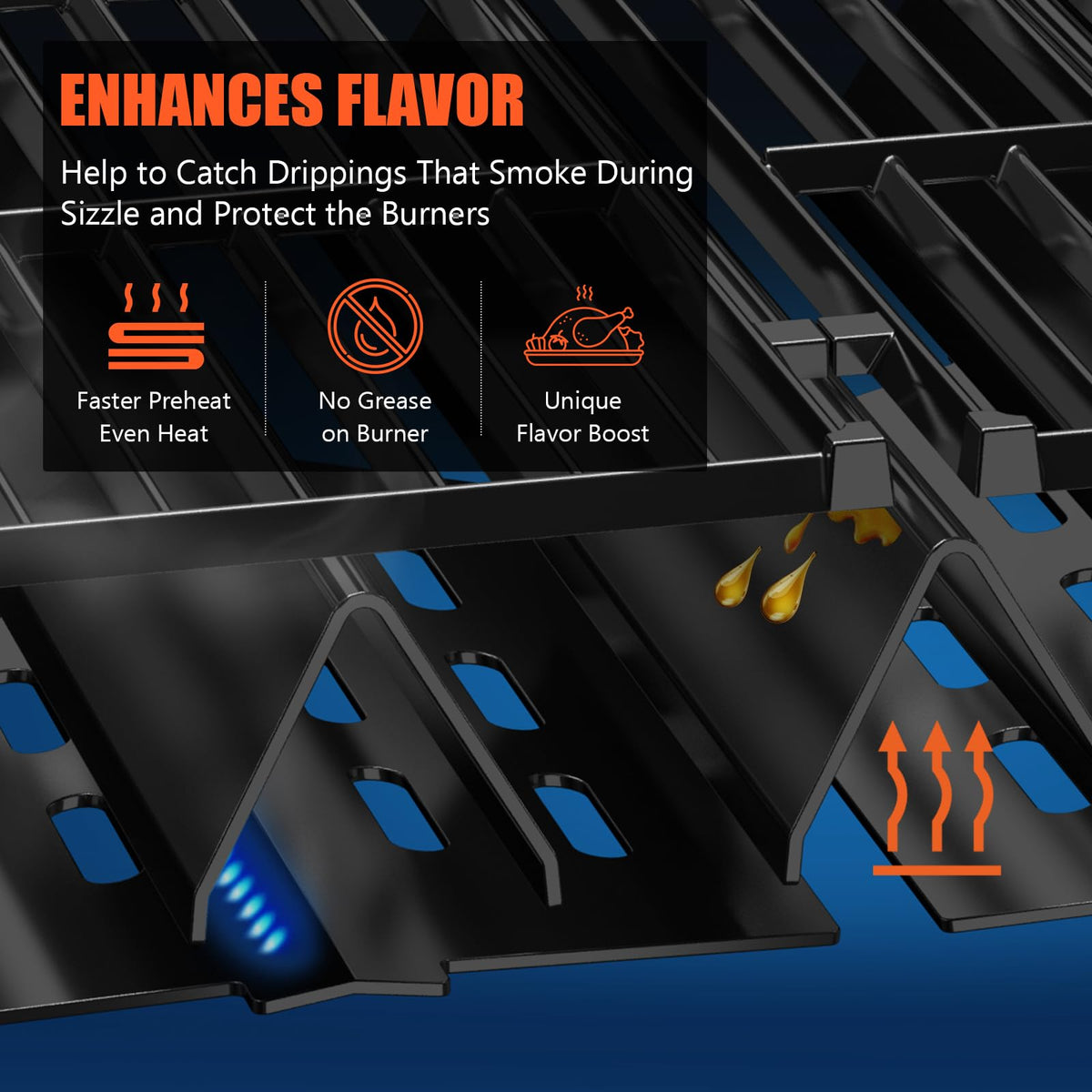 QuliMetal flavorizer bars on Spirit S320 front controls with durable construction.