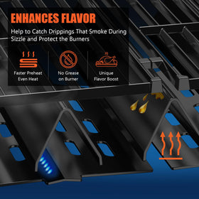 QuliMetal flavorizer bars on Spirit S320 front controls with durable construction.