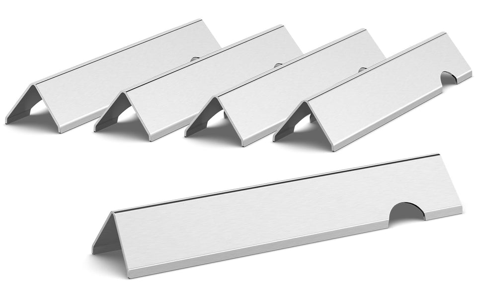 QuliMetal Genesis II flavorizer bars 5-pack for Weber grills, durable stainless heat plates.