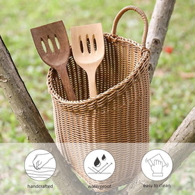 Quincry water friendly PP rattan material keeps patio planters safe in wet weather.