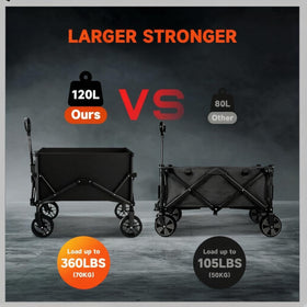 Quindom heavy-duty wagon supporting up to 360 pounds for reliable hauling.