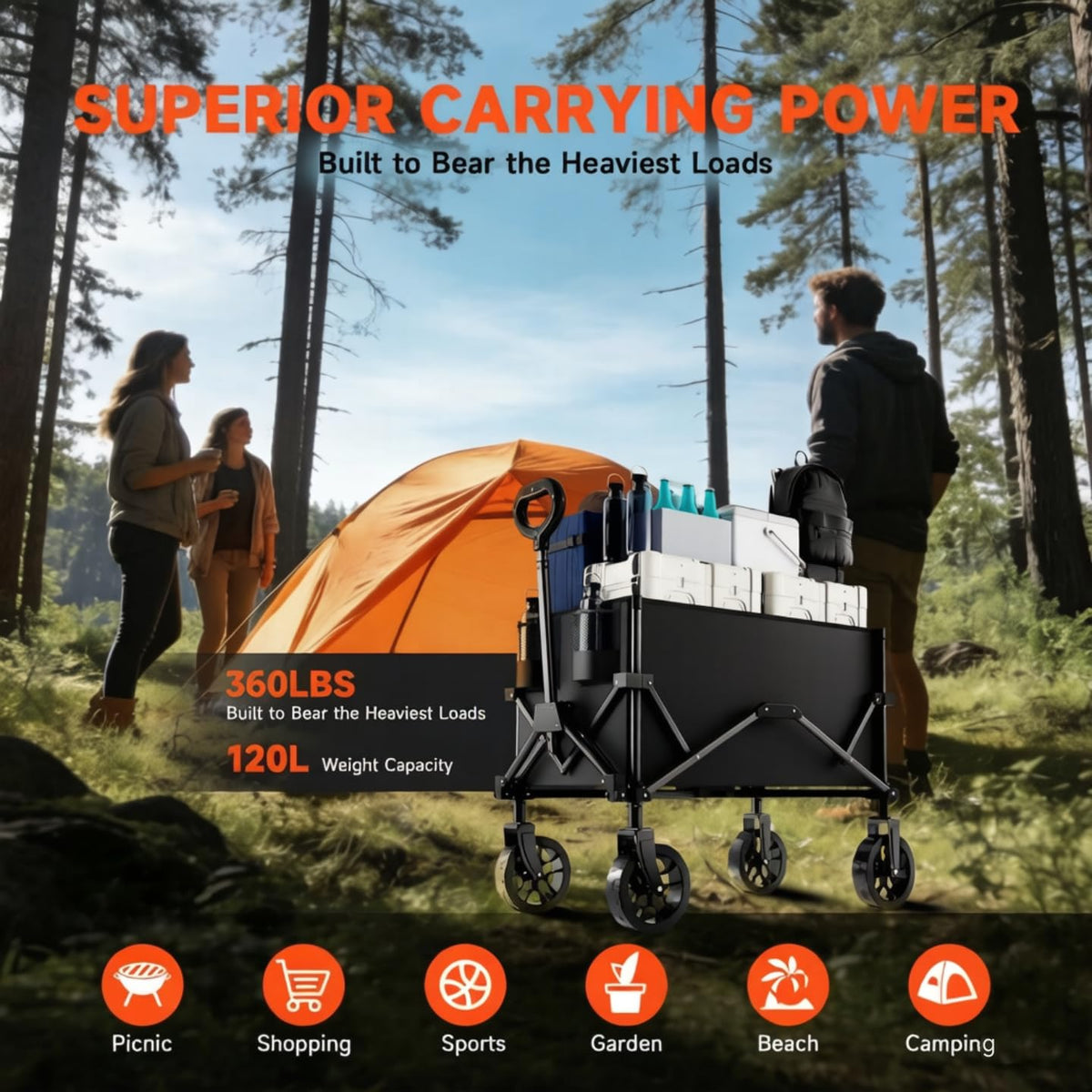 Quindom 600D Oxford fabric protecting the load during outdoor use.