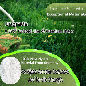 German-made premium nylon offers wear resistance for durable trimming performance.