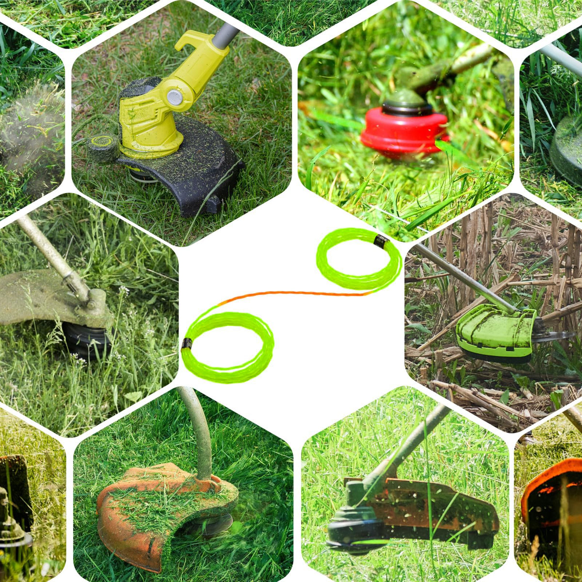 Quintillus line compatible with Ego, Ryobi, Worx for consistent trimming.