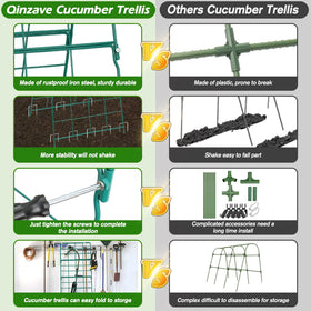 Qinzave cucumber trellis foldable design enabling compact storage after season