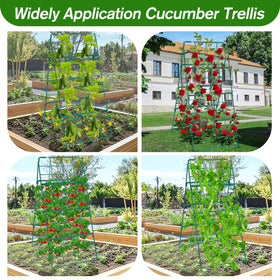 Qinzave cucumber trellis supports cucumbers and tomatoes, saving ground space