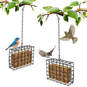Quivorant suet cake feeder with easy refill lid and durable frame.