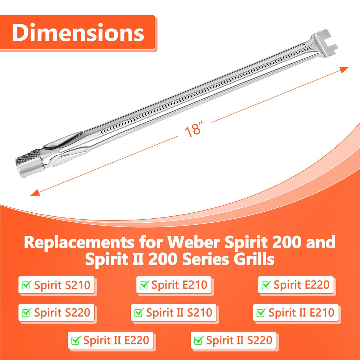 QuliMetal 69785 burner side view highlights robust 304 stainless steel build for longevity