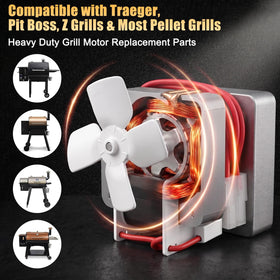 QuliMetal auger motor installed in grill demonstrating plug-and-play setup.