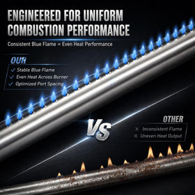 QuliMetal burner tubes promote even heat flow for consistent cooking results on Q3 series.