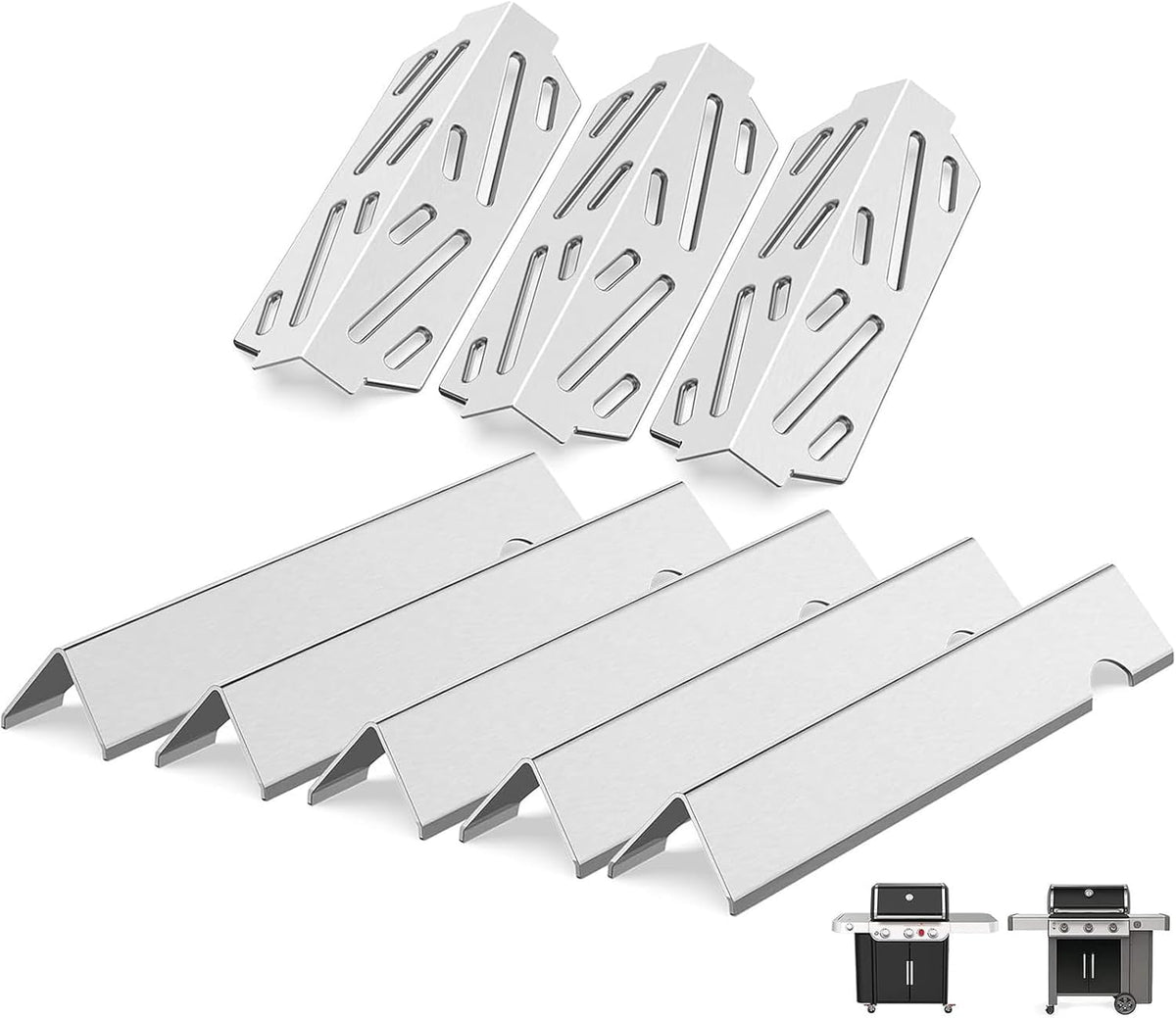 QuliMetal Genesis II flavorizer bars set ready for Weber replacement.